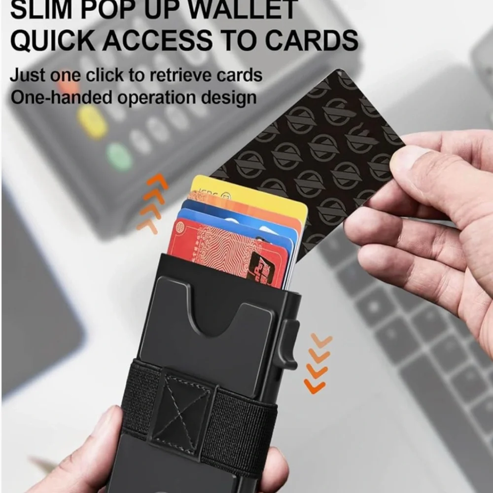 Sleek UpLook RFID Blocking Black Wallet and Band Set NEW